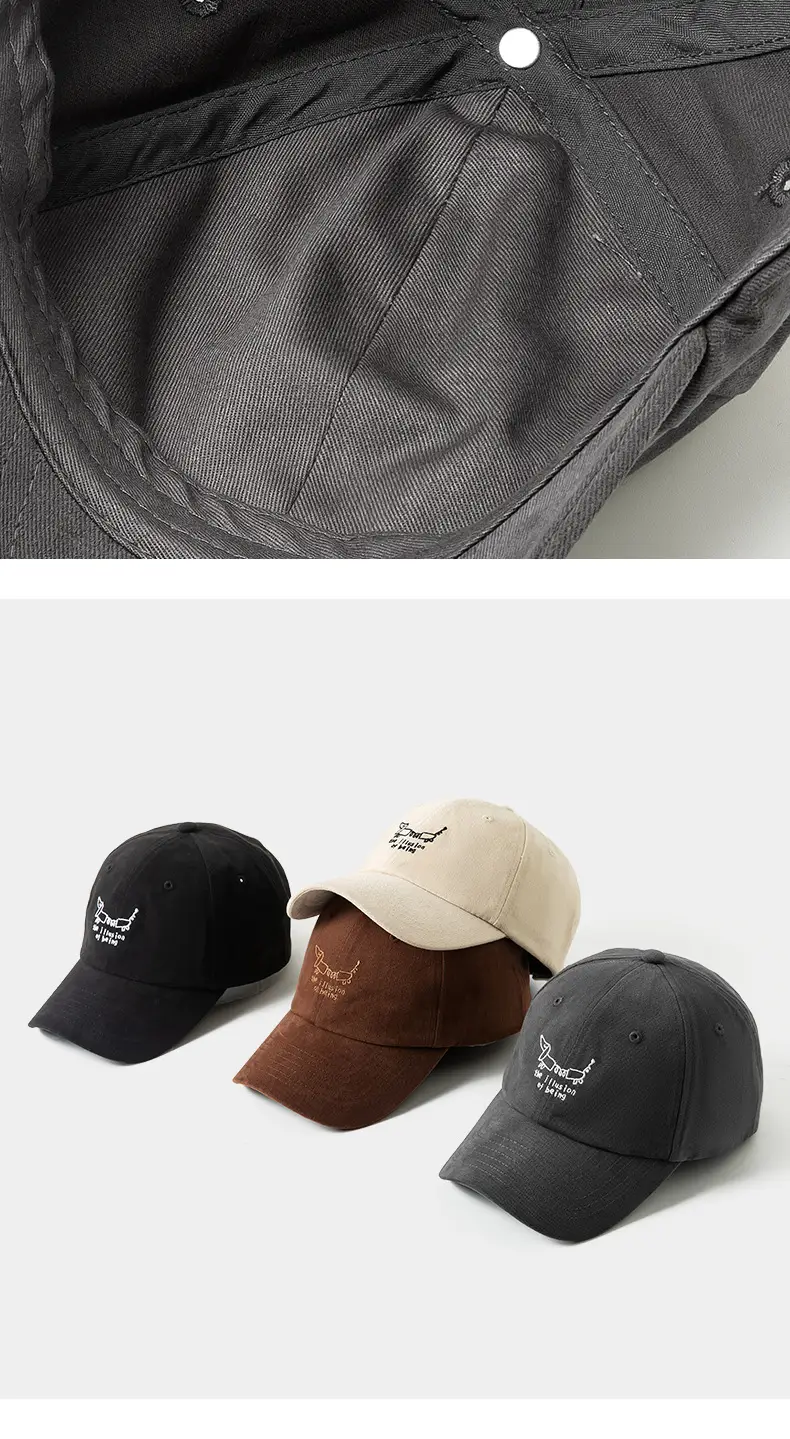 Black Pure Cotton Peak Cap for Girls & Dogs — feature 15