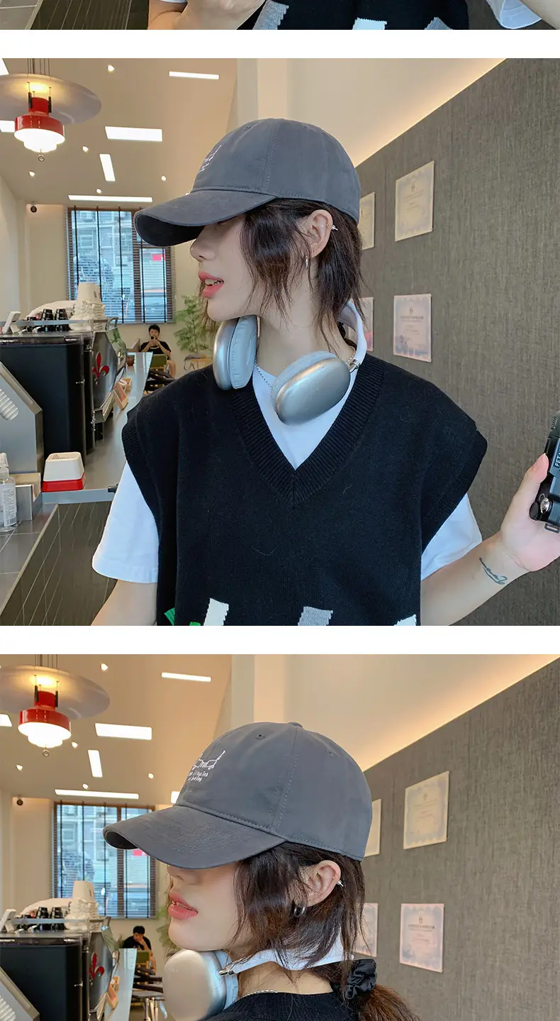 Black Pure Cotton Peak Cap for Girls & Dogs — feature 7