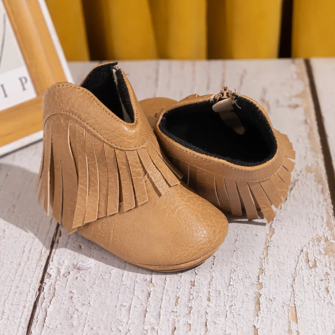 Foreign trade new baby shoes western Denim boots tassel fashion zipper toddler shoes baby shoes