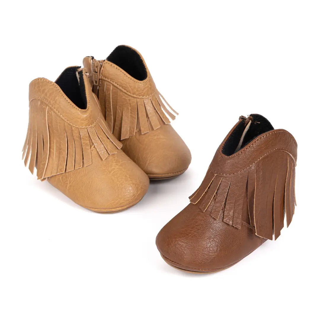 Foreign trade new baby shoes western Denim boots tassel fashion zipper toddler shoes baby shoes