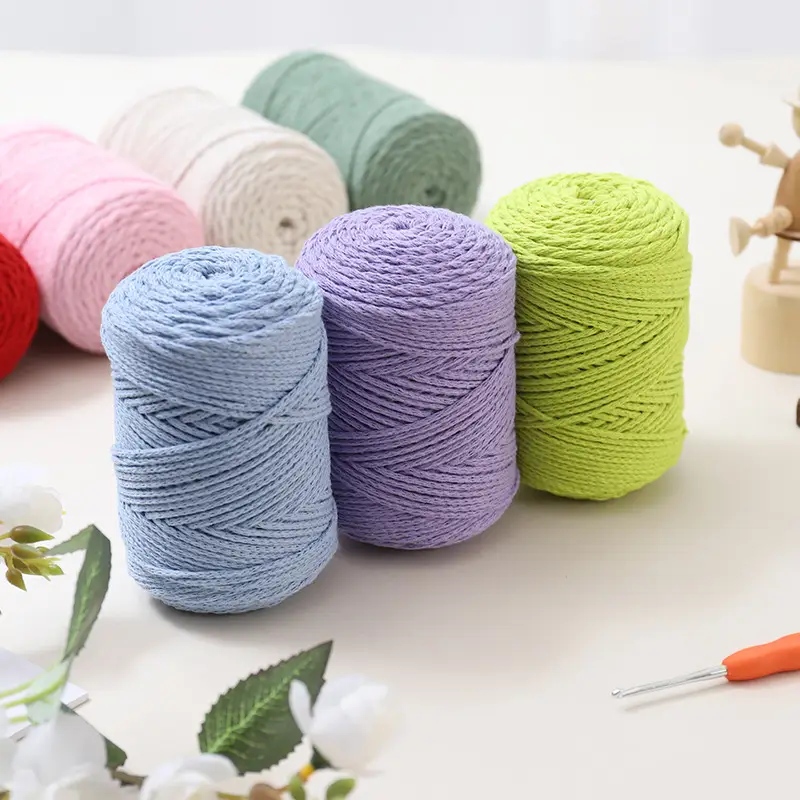Hollow cotton thread 120g 2mm hollow yarn hook bag crochet wool diy handmade yarn factory outlet