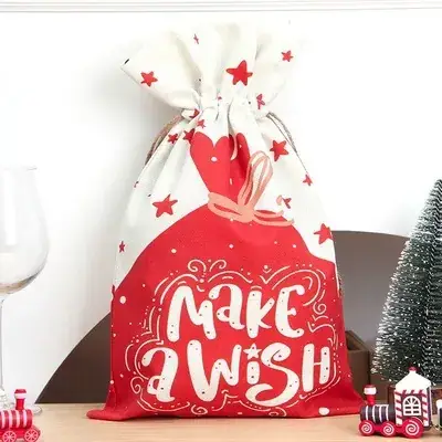 Christmas Candy Bag "Make a Wish" Red Star Design