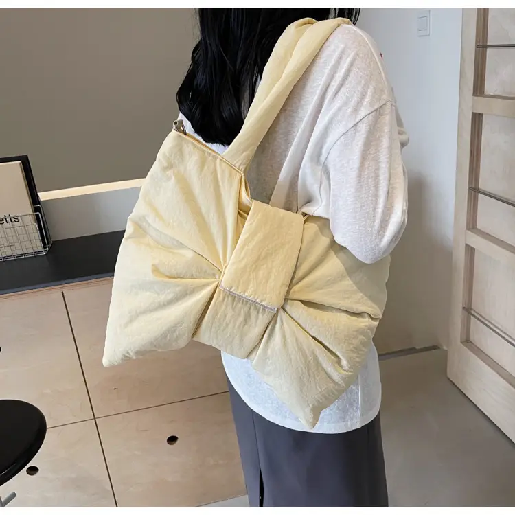 Women's Korean Style Distinctive Bow Tote Bag Grey Large Capacity — feature 23