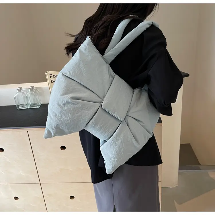 Women's Korean Style Distinctive Bow Tote Bag Grey Large Capacity — feature 24
