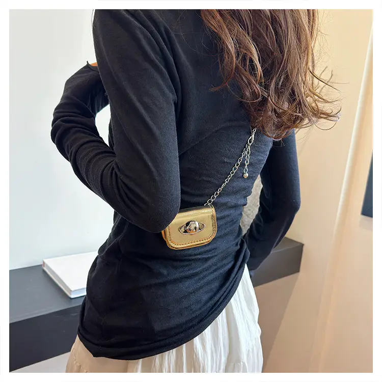 Retro Mini Crossbody Bag Black 2024 Summer — feature 12