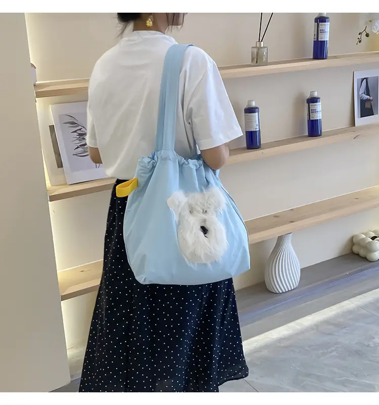 Cute Embroidered Women's Shoulder Bag Orange Large Capacity — feature 22