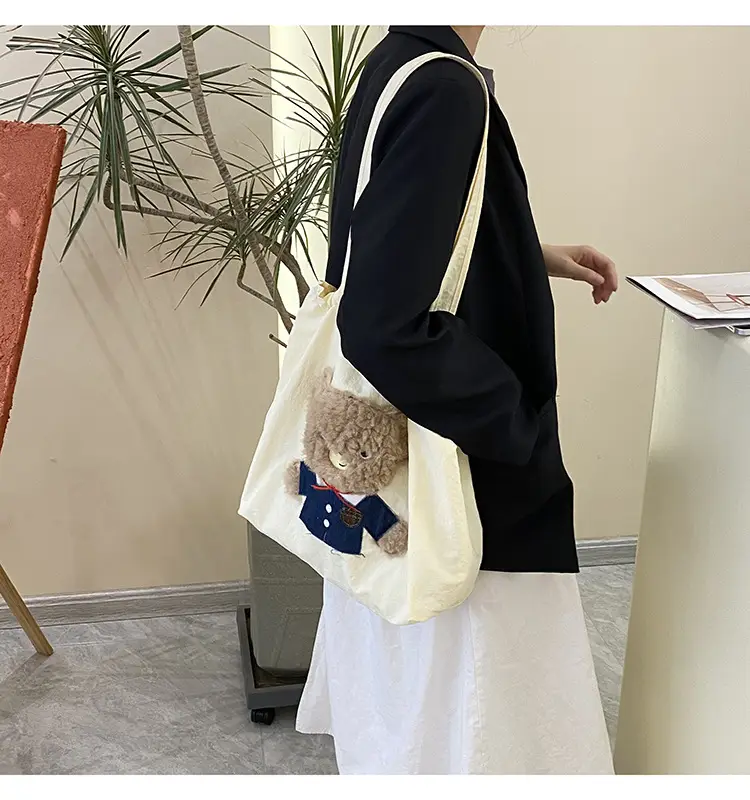 Cute Embroidered Women's Shoulder Bag Orange Large Capacity — feature 4