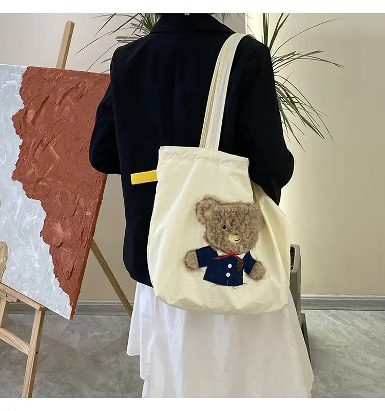 Cute Embroidered Women's Shoulder Bag Orange Large Capacity — feature 5