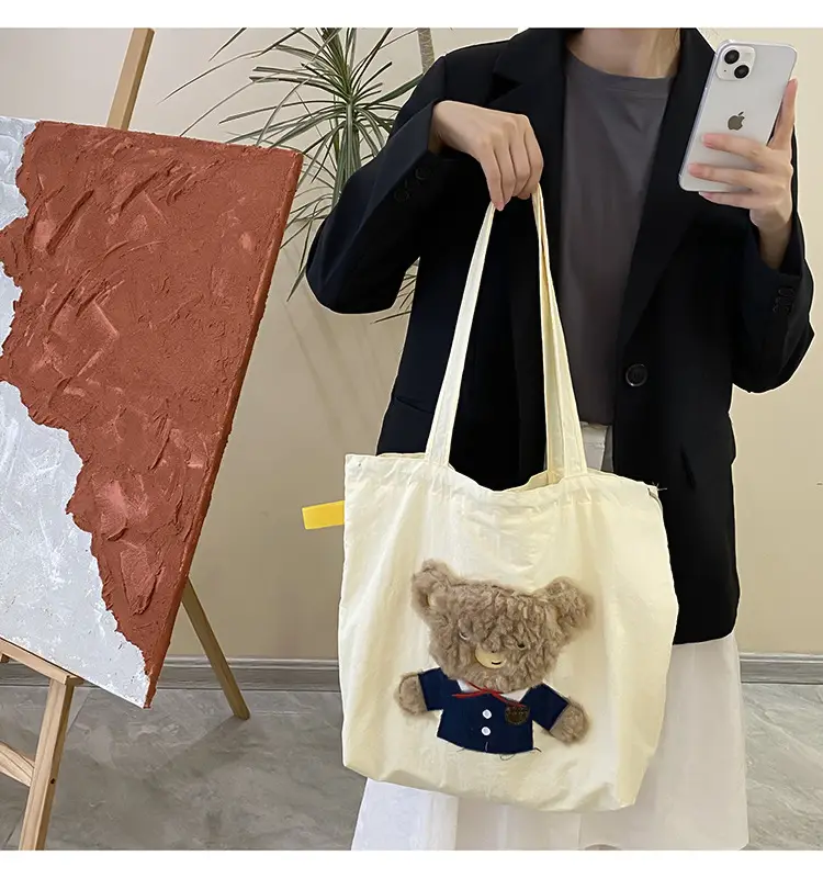 Cute Embroidered Women's Shoulder Bag Orange Large Capacity — feature 6
