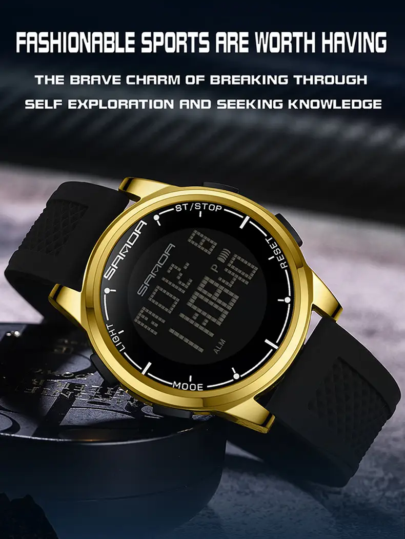 Sanda Digital Alarm Watch Black Sport Waterproof — feature 26
