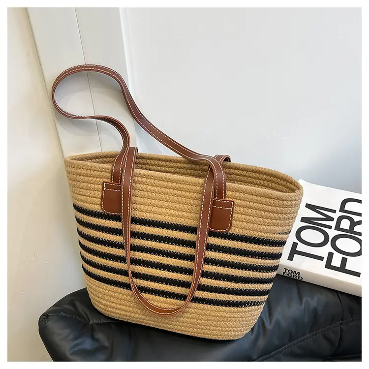 Straw Beach Bag Large Capacity Wind Resistant — feature 19