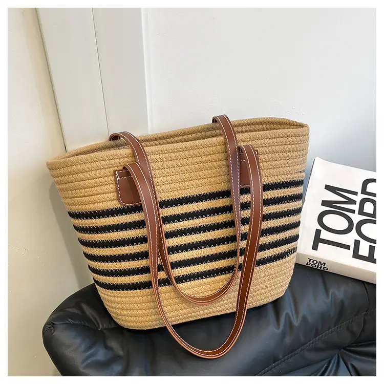 Straw Beach Bag Large Capacity Wind Resistant — feature 21