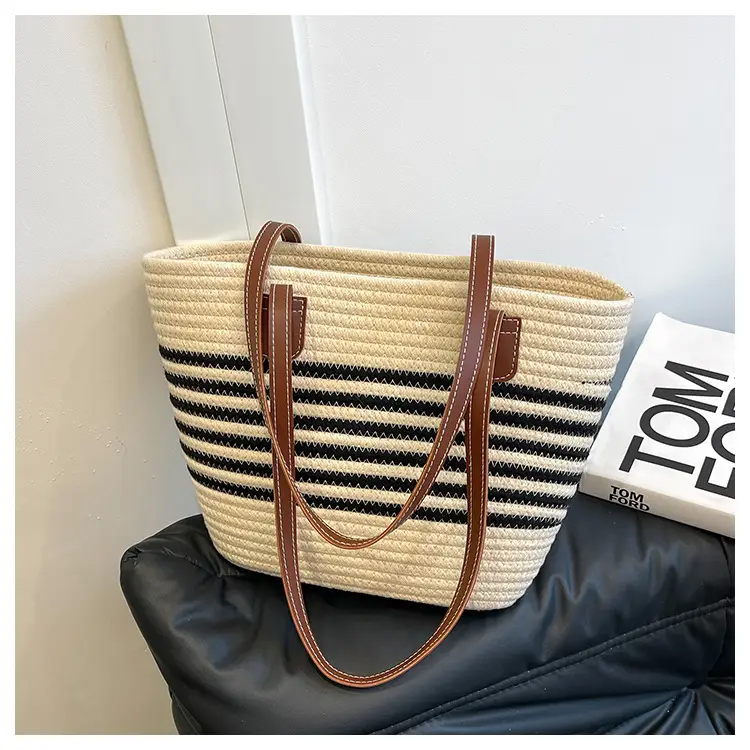 Straw Beach Bag Large Capacity Wind Resistant — feature 22