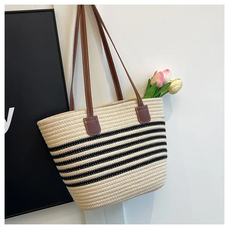 Straw Beach Bag Large Capacity Wind Resistant — feature 24