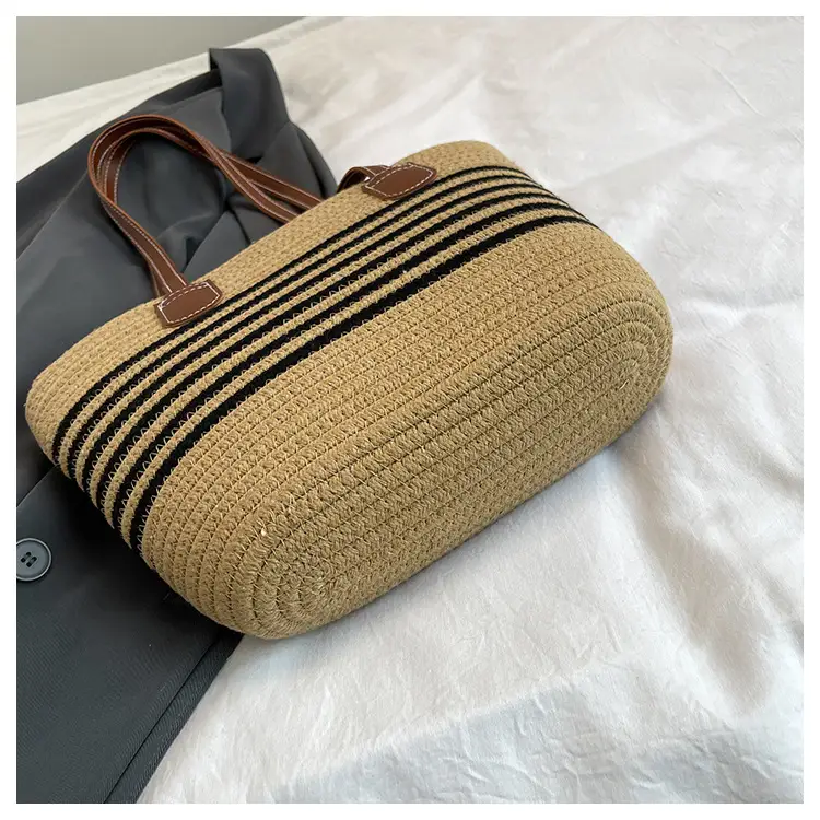 Straw Beach Bag Large Capacity Wind Resistant — feature 6