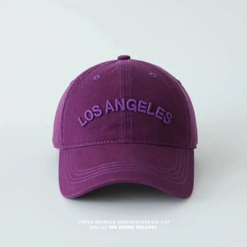 Purple Los Angeles Embroidered Baseball Cap — feature 14