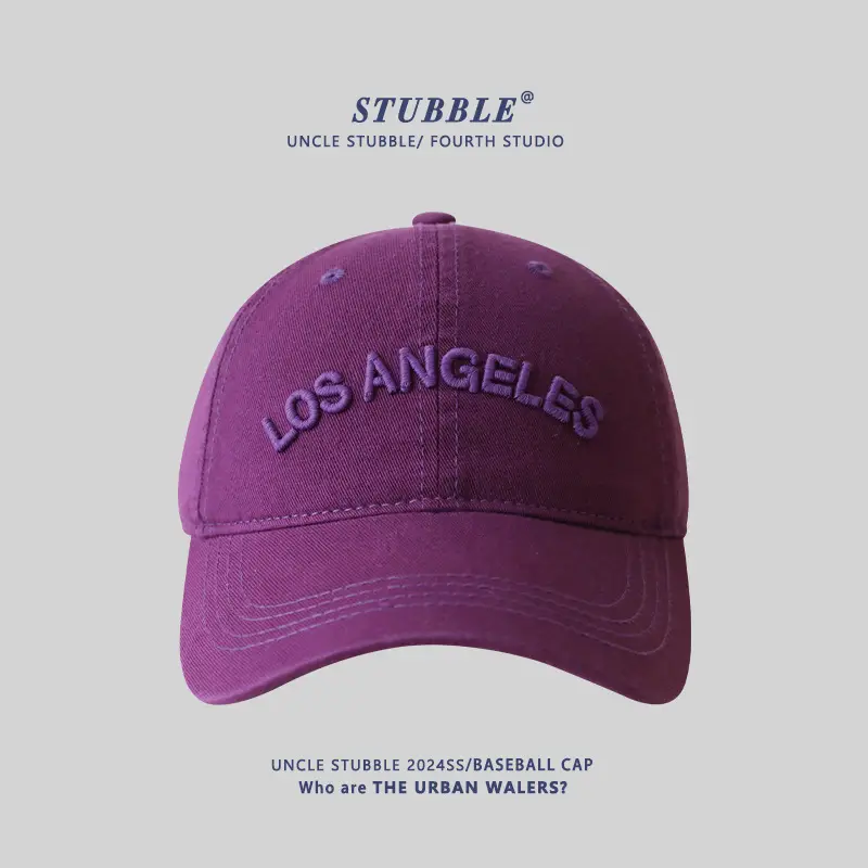 Purple Los Angeles Embroidered Baseball Cap - Image 3