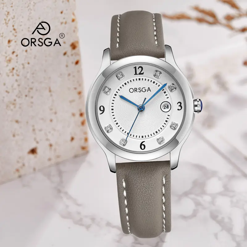 ORSGA Women's Quartz Watch with Diamond Dial & Black Strap - Image 11