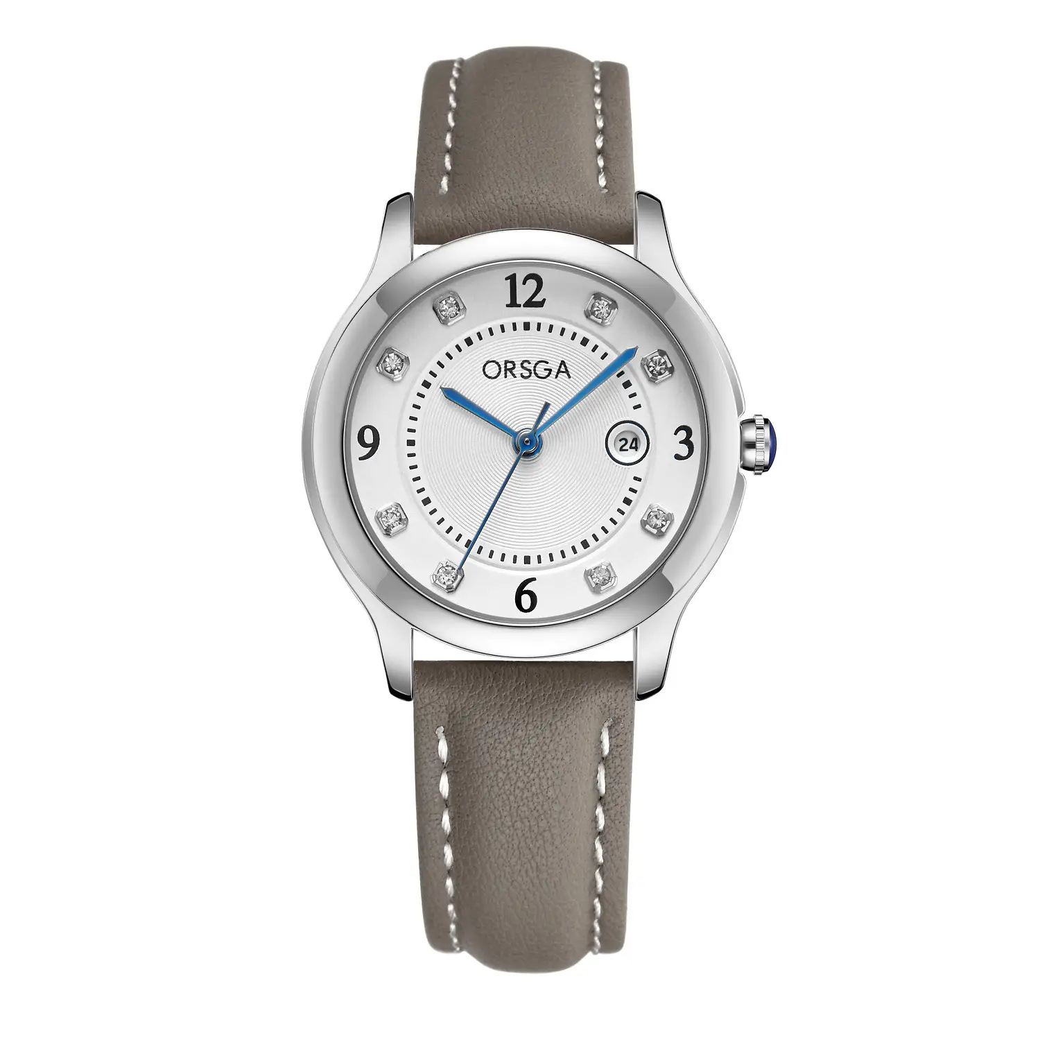 ORSGA Women's Quartz Watch with Diamond Dial & Black Strap - Image 2