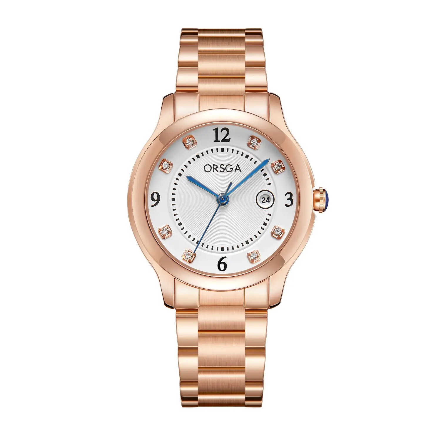ORSGA Women's Quartz Watch with Diamond Dial & Black Strap - Image 7
