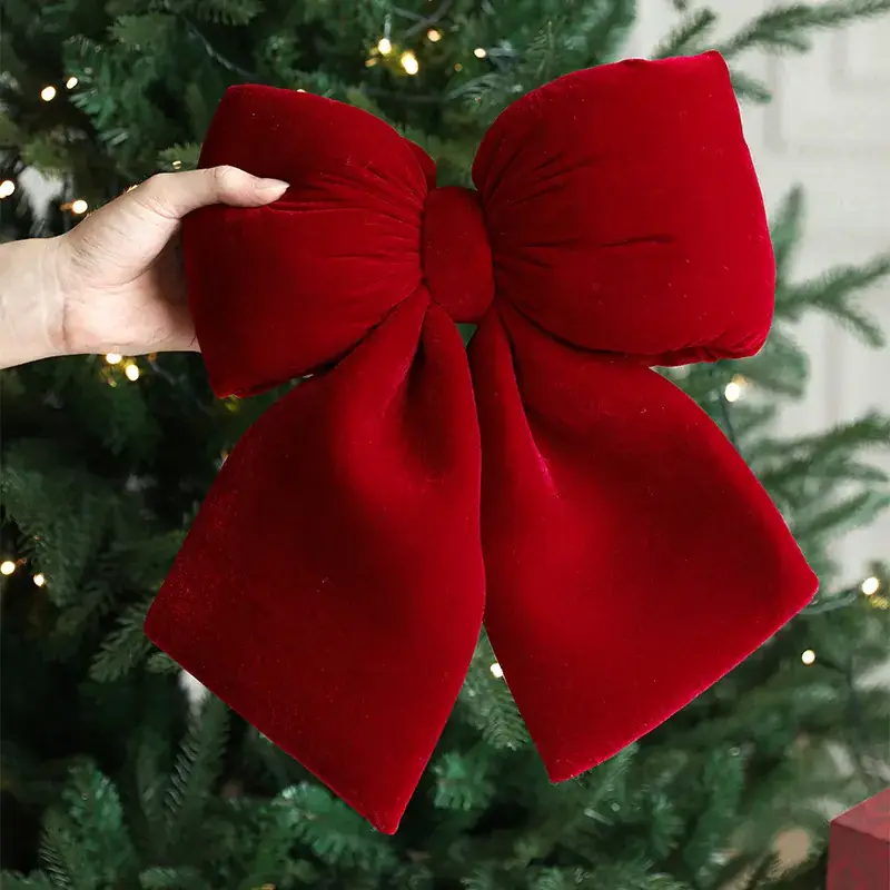 Red Flannelette Bow for Weddings & Christmas Decor - Image 14
