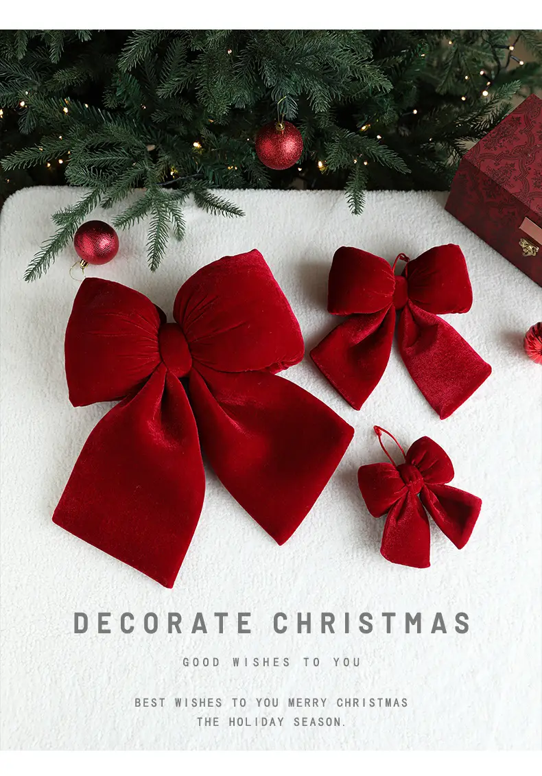 Red Flannelette Bow for Weddings & Christmas Decor — feature 1