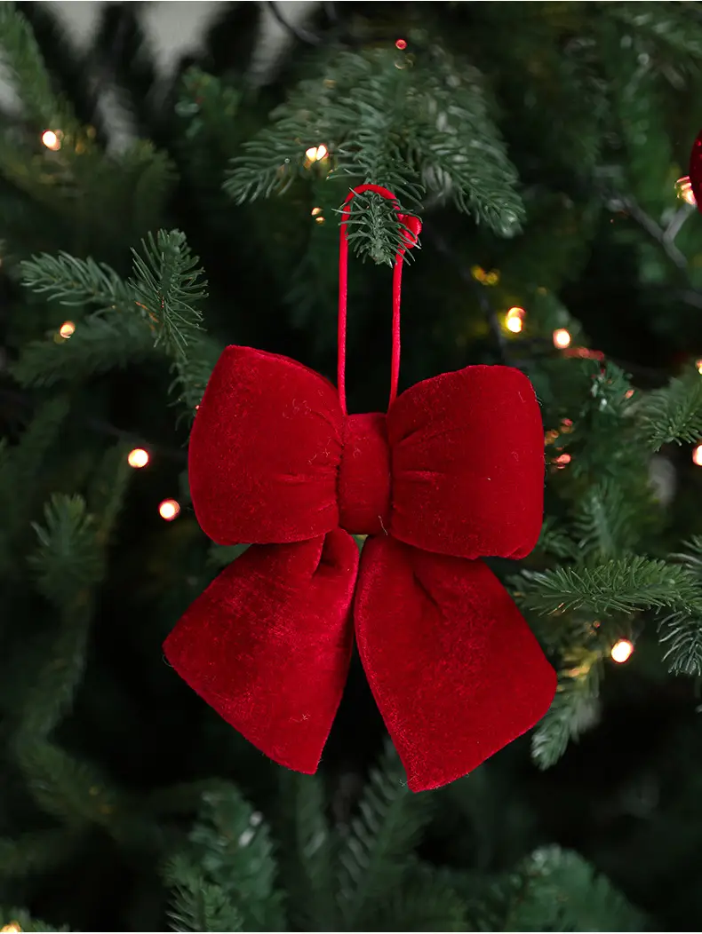 Red Flannelette Bow for Weddings & Christmas Decor — feature 4