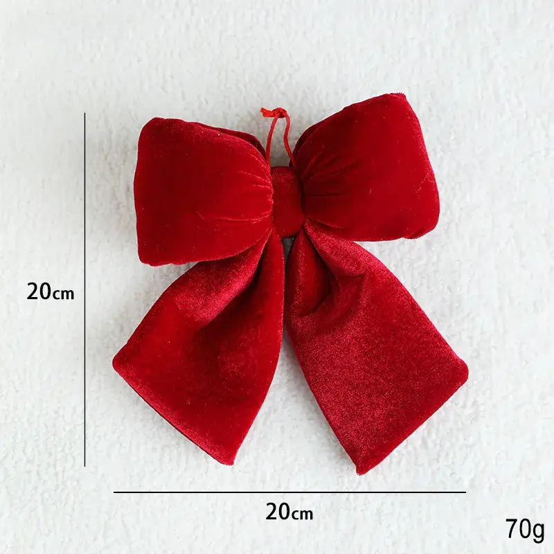 Red Flannelette Bow for Weddings & Christmas Decor - Image 2