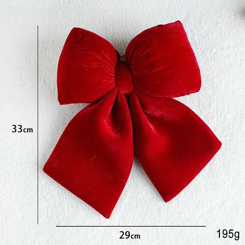 Red Flannelette Bow for Weddings & Christmas Decor - Image 3