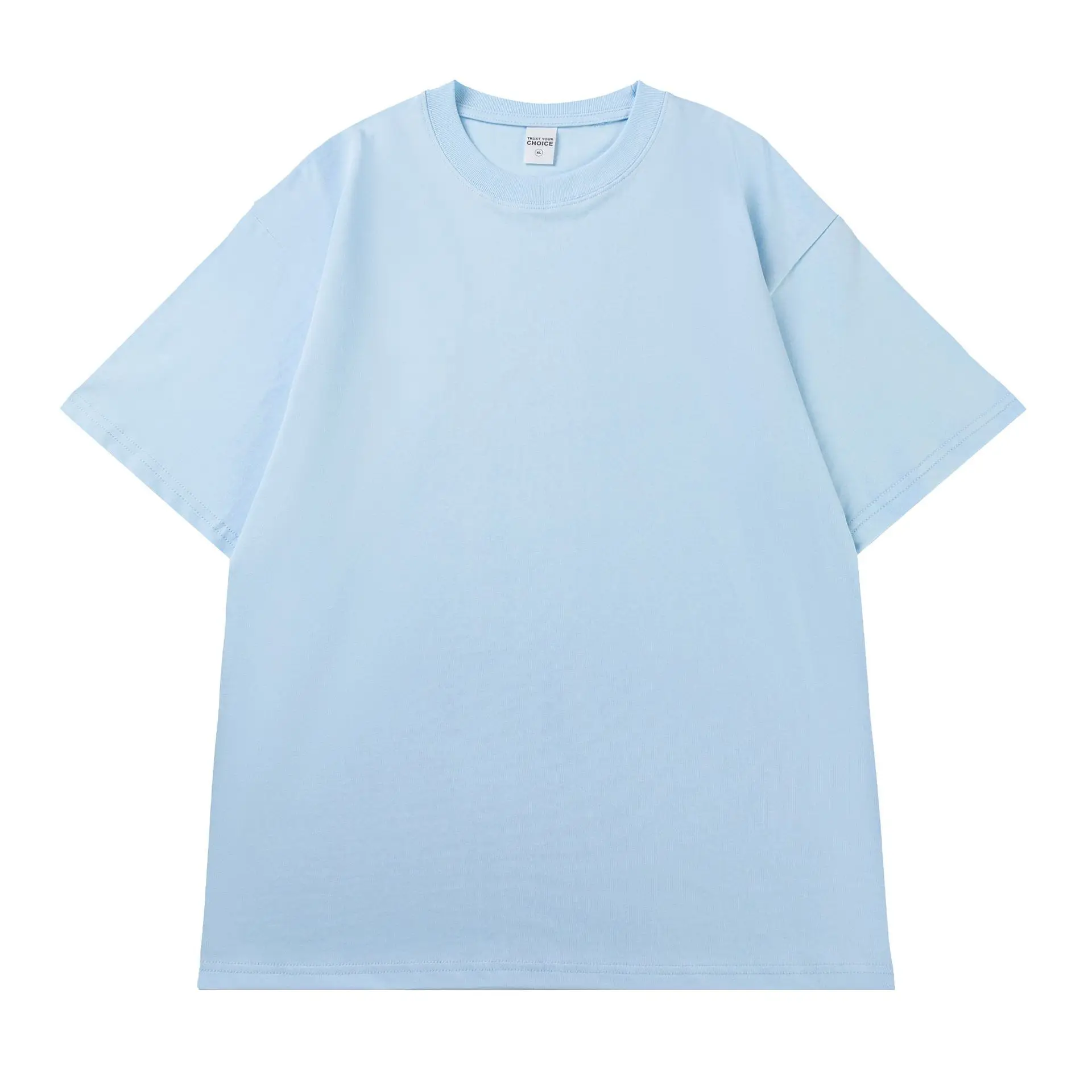 Pure Cotton Loose T-Shirt Pink Large Off-Shoulder - Image 4