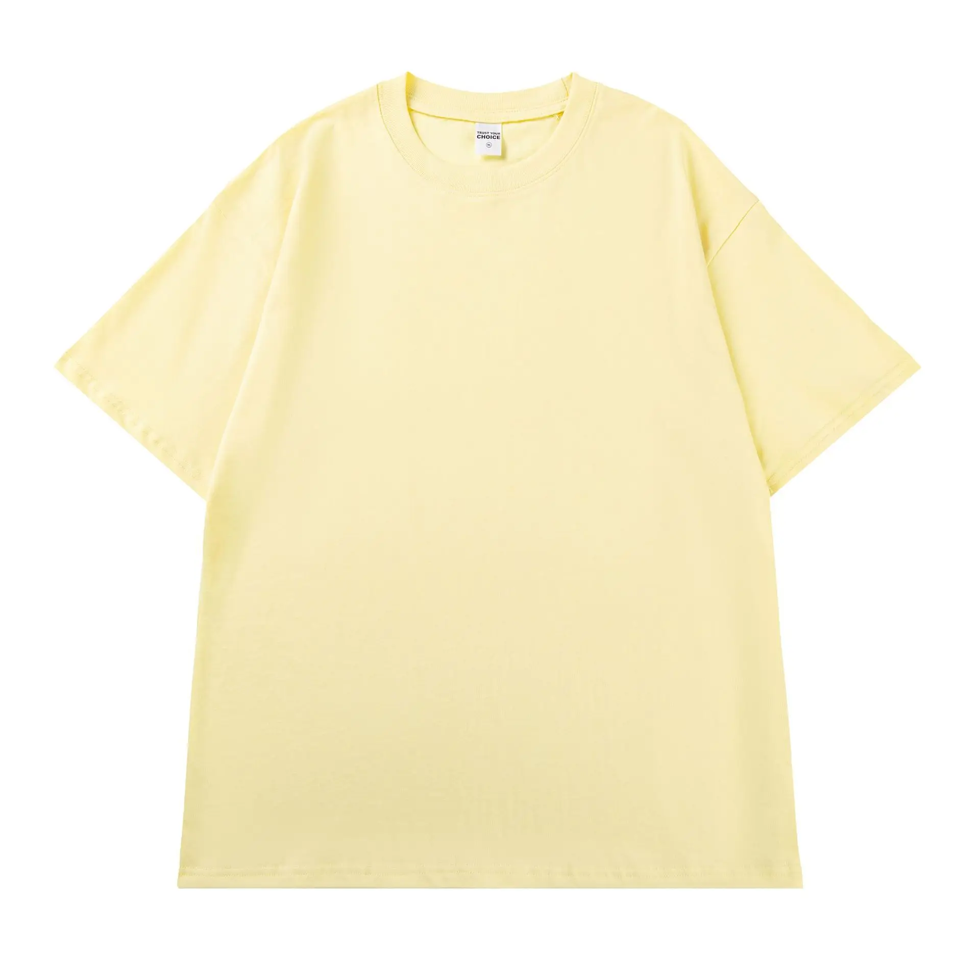 Pure Cotton Loose T-Shirt Pink Large Off-Shoulder - Image 6