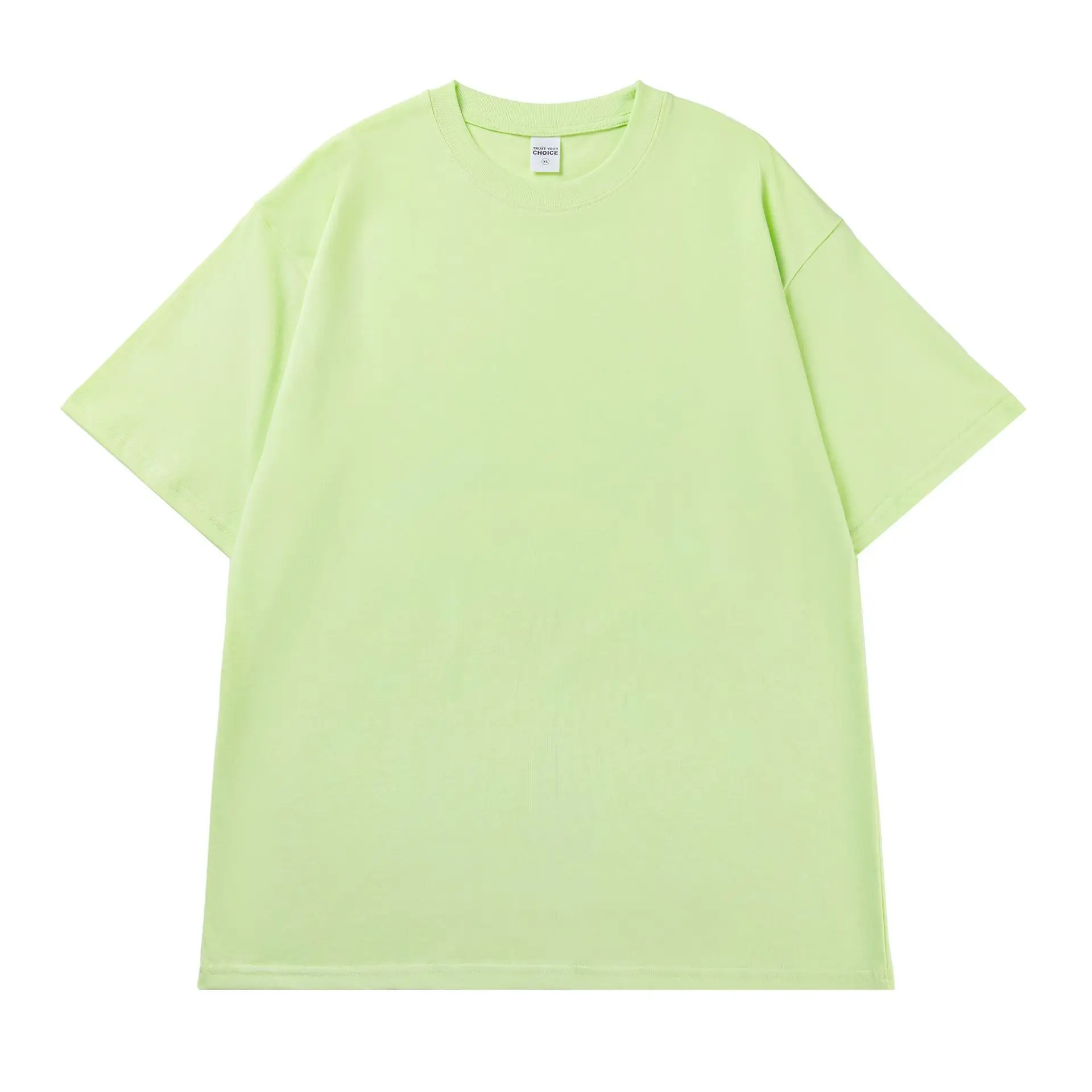 Pure Cotton Loose T-Shirt Pink Large Off-Shoulder - Image 7