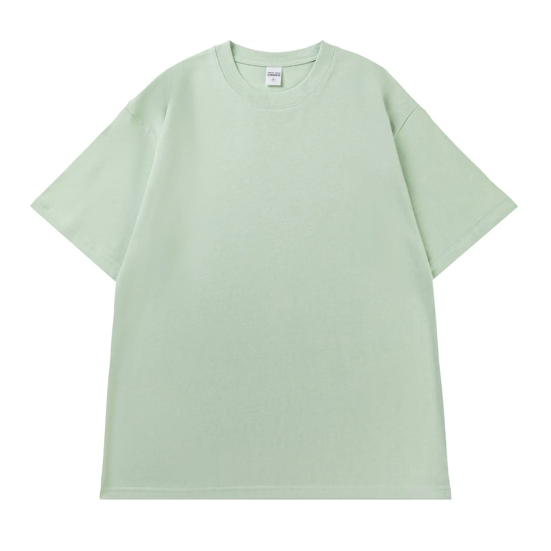 Pure Cotton Loose T-Shirt Pink Large Off-Shoulder - Image 9