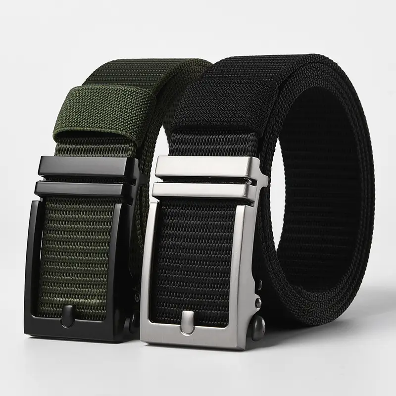 Men's Gold Nylon Belt with Black Buckle - Image 13