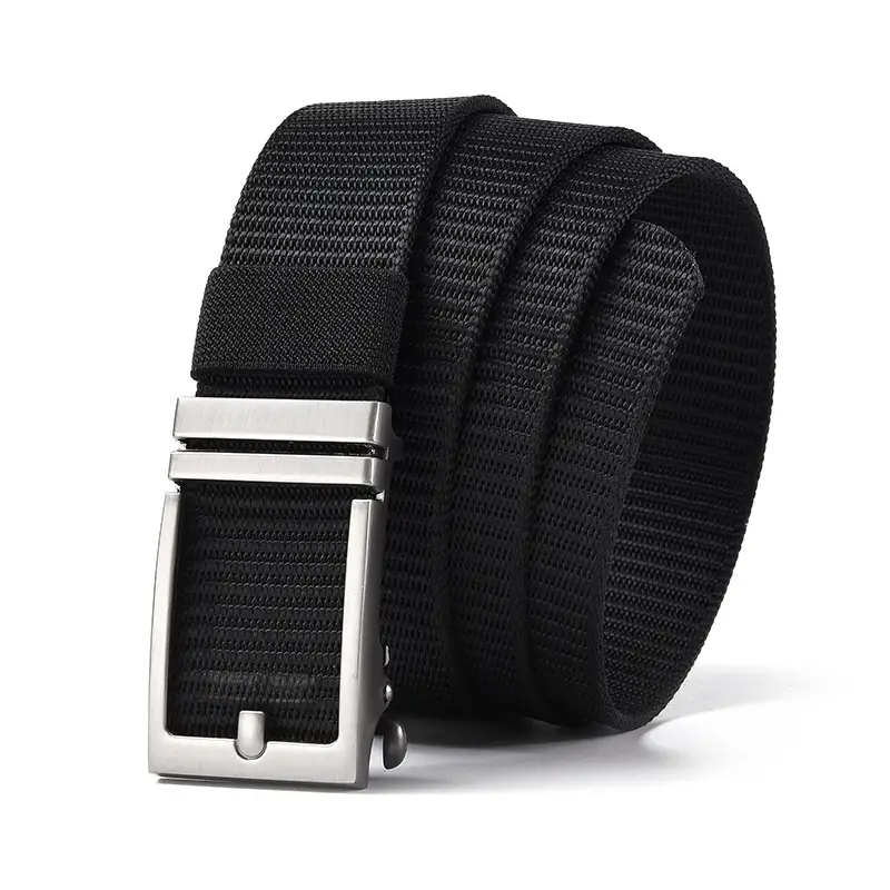 Men's Gold Nylon Belt with Black Buckle - Image 17