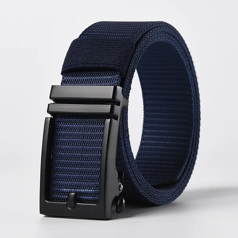Men's Gold Nylon Belt with Black Buckle - Image 10