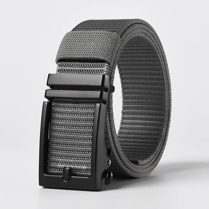 Men's Gold Nylon Belt with Black Buckle - Image 12