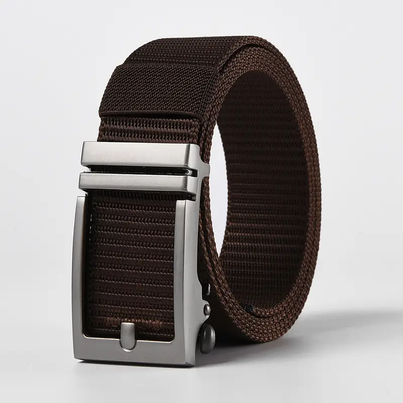Men's Gold Nylon Belt with Black Buckle - Image 2