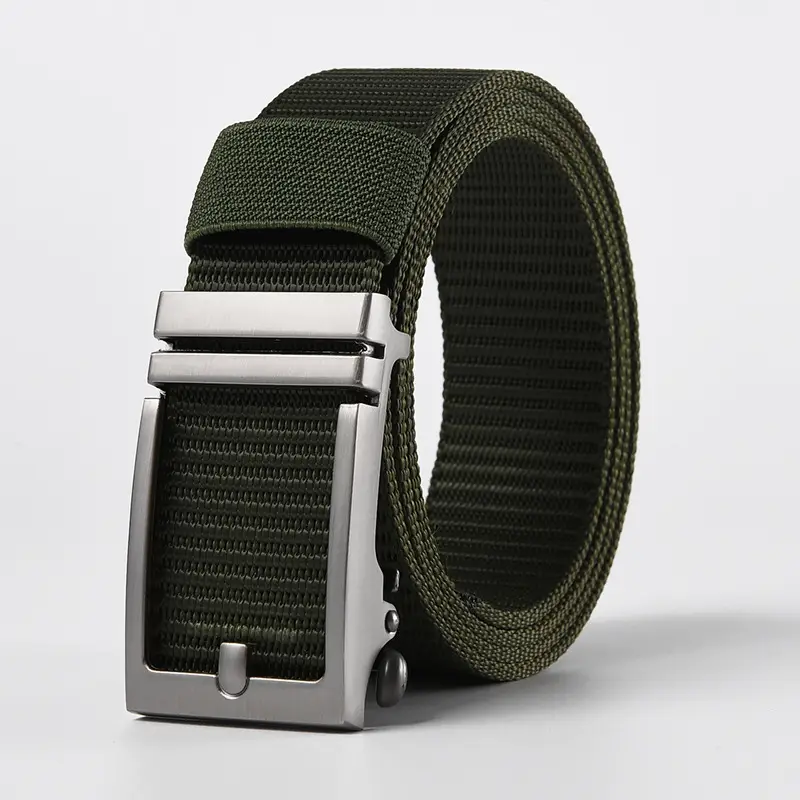 Men's Gold Nylon Belt with Black Buckle - Image 3