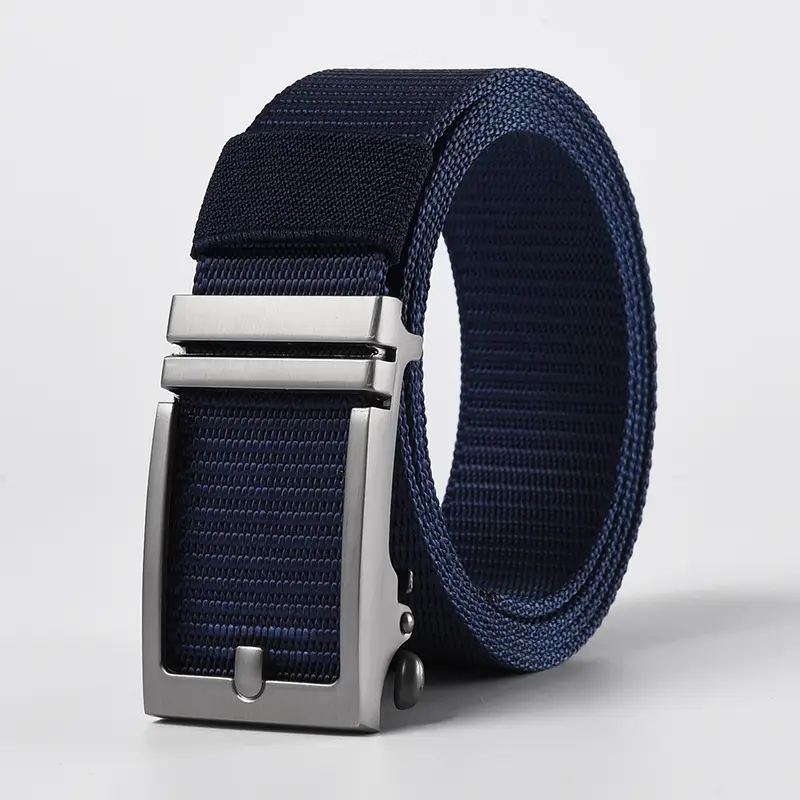 Men's Gold Nylon Belt with Black Buckle - Image 4