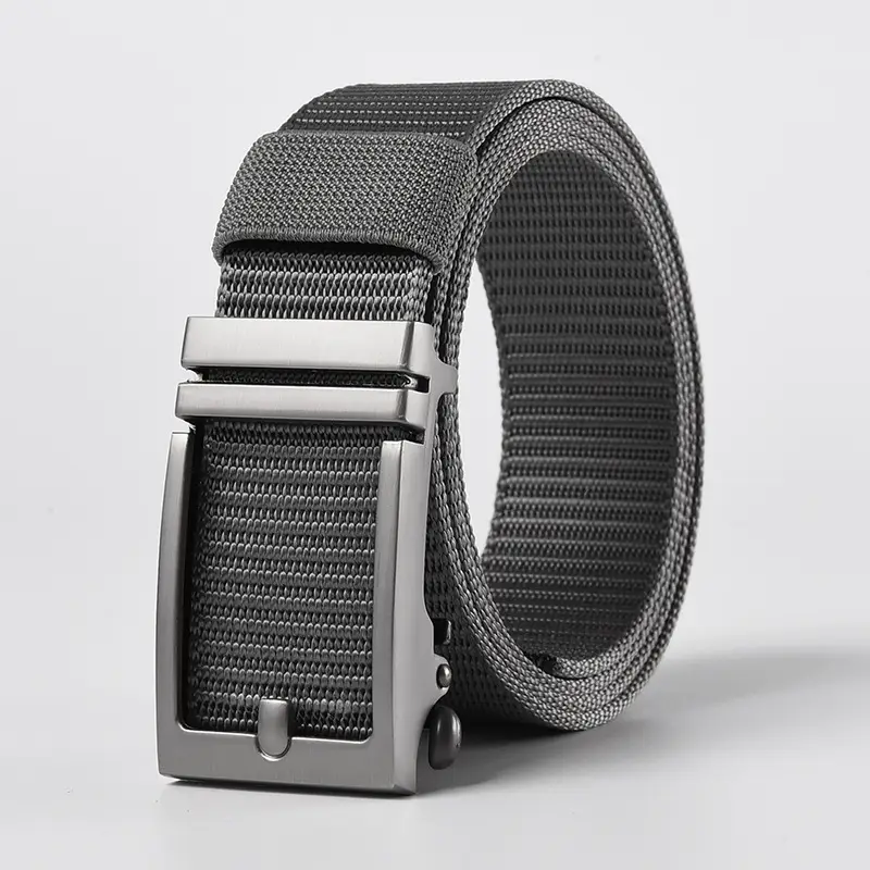Men's Gold Nylon Belt with Black Buckle - Image 6