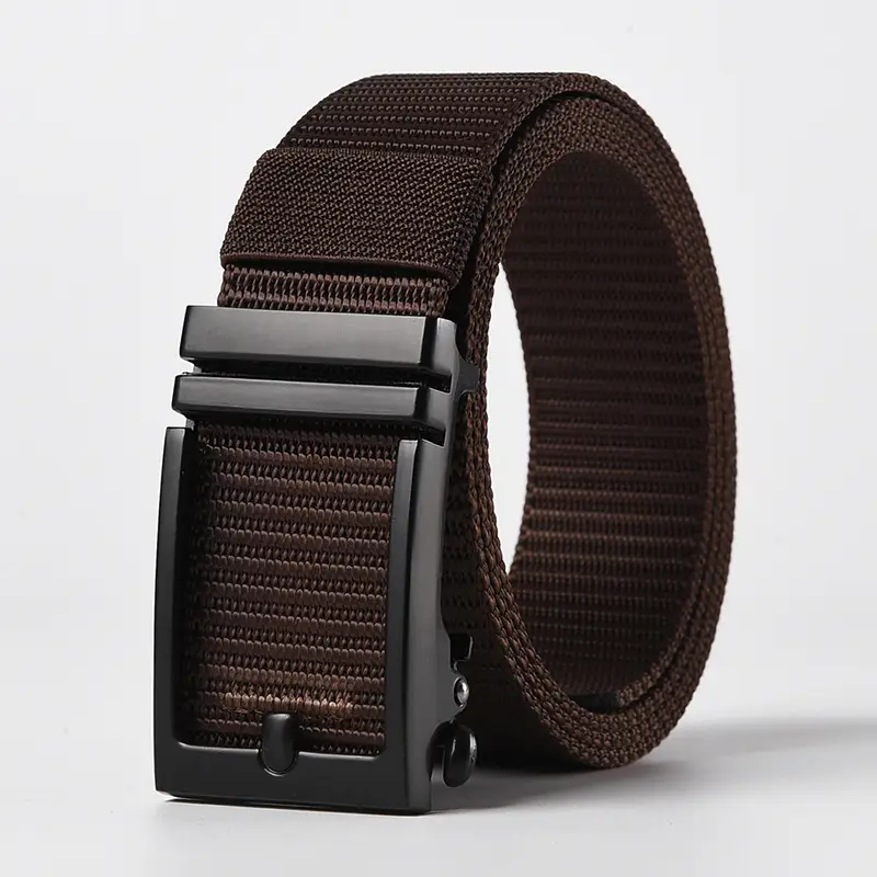 Men's Gold Nylon Belt with Black Buckle - Image 8