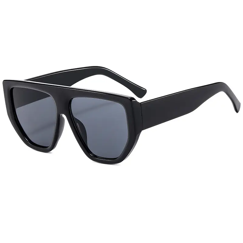 Men's White Square Sunglasses with Dark Lenses