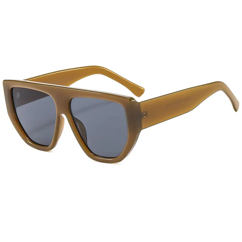 Men's White Square Sunglasses with Dark Lenses - Image 3