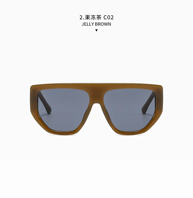Men's White Square Sunglasses with Dark Lenses — feature 13