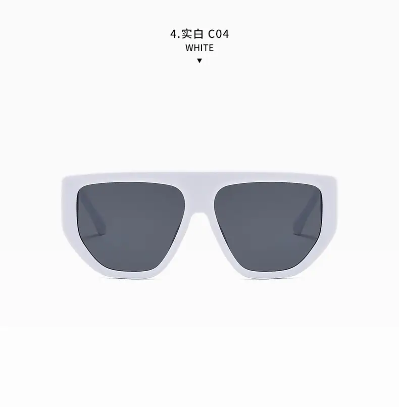 Men's White Square Sunglasses with Dark Lenses — feature 17