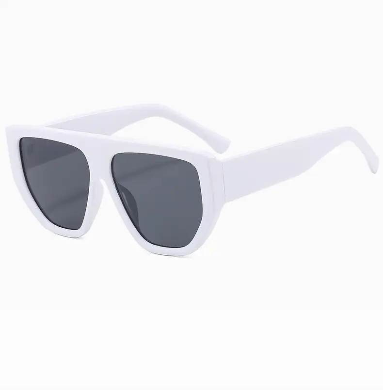 Men's White Square Sunglasses with Dark Lenses — feature 18