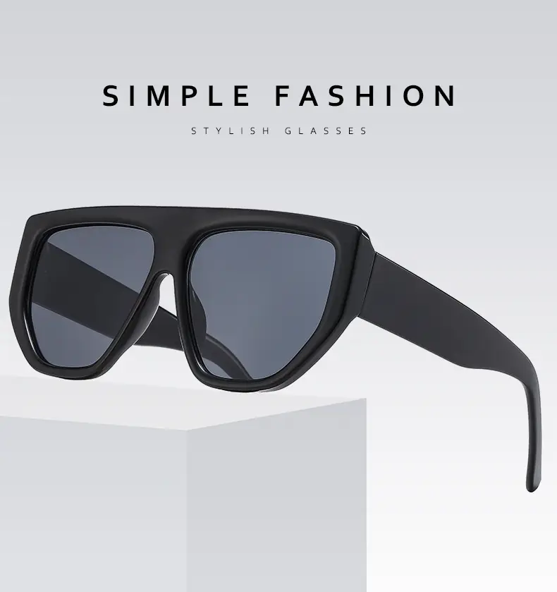 Men's White Square Sunglasses with Dark Lenses — feature 2