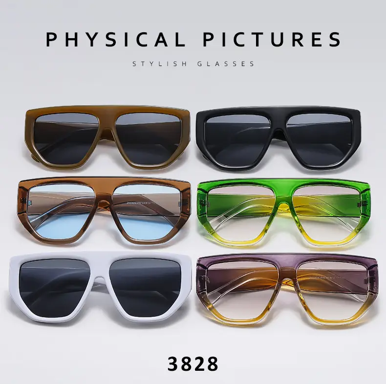 Men's White Square Sunglasses with Dark Lenses — feature 5