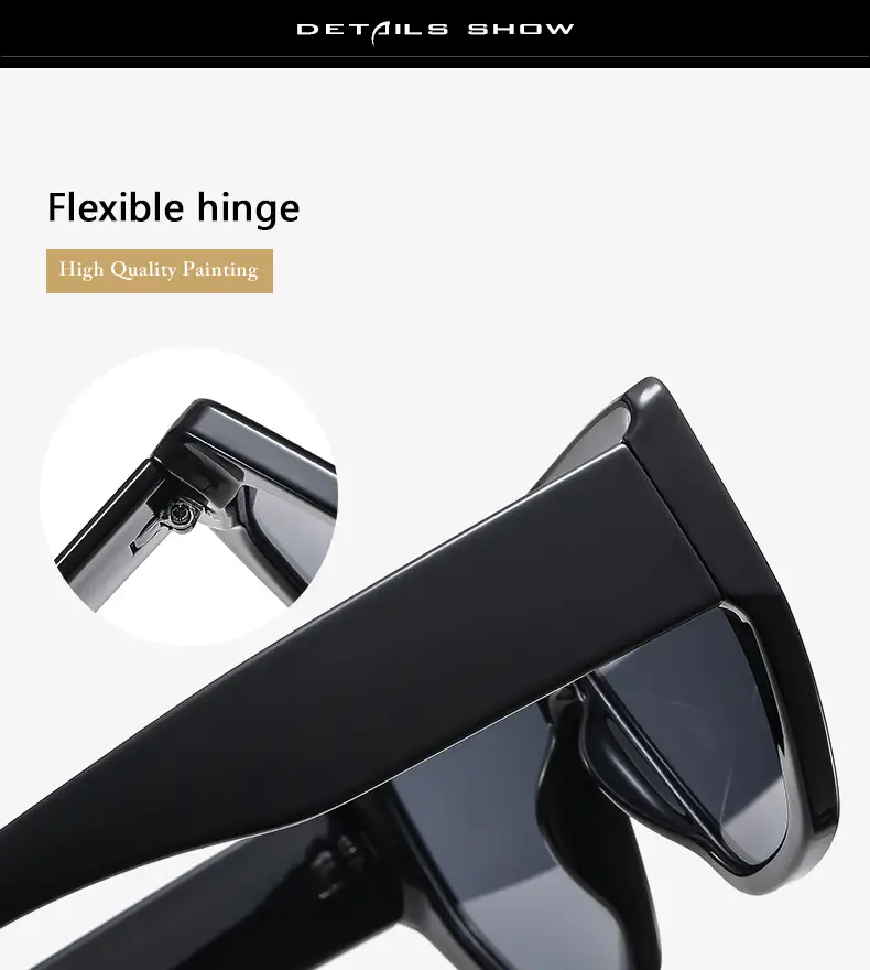 Men's White Square Sunglasses with Dark Lenses — feature 6